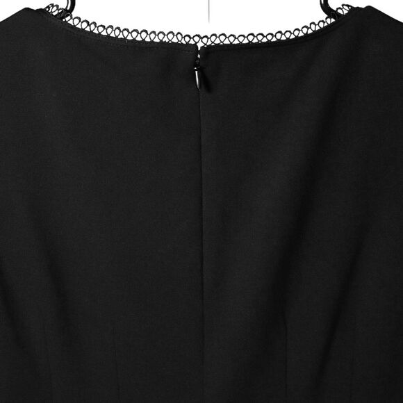 T Tahari Women's Dress Black Stretch Embroidered Lace Mesh Beaded Sheath Size 2 - Picture 9 of 9